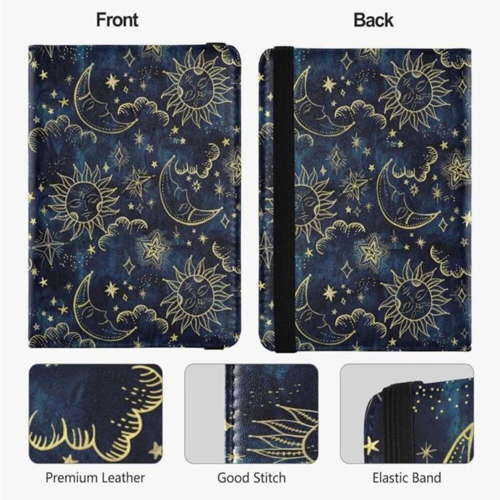 NWOT Navy and Gold Celestial Women's Passport Holder Wallet - Picture 3 of 8